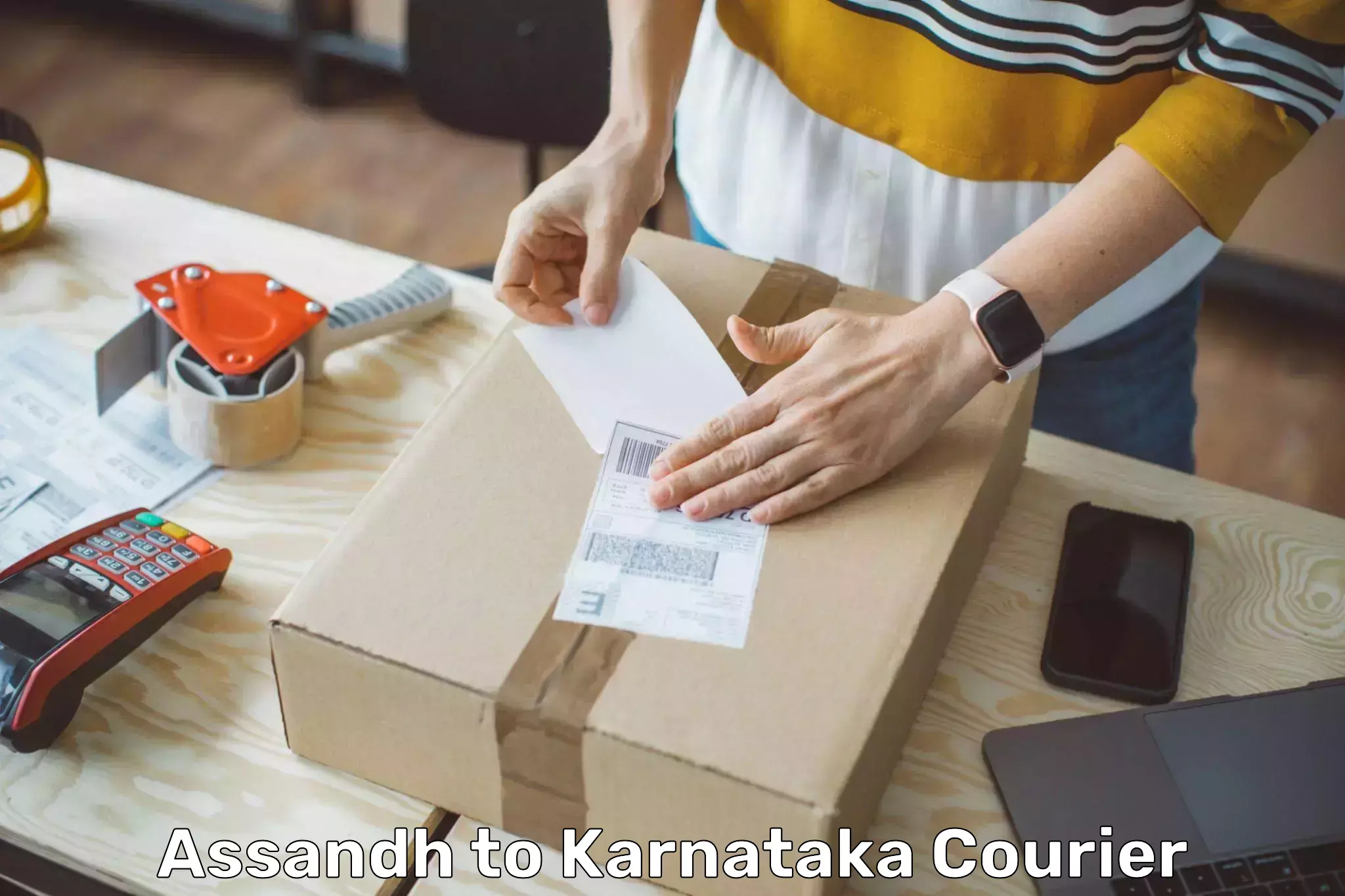 Courier app Assandh to Karnataka