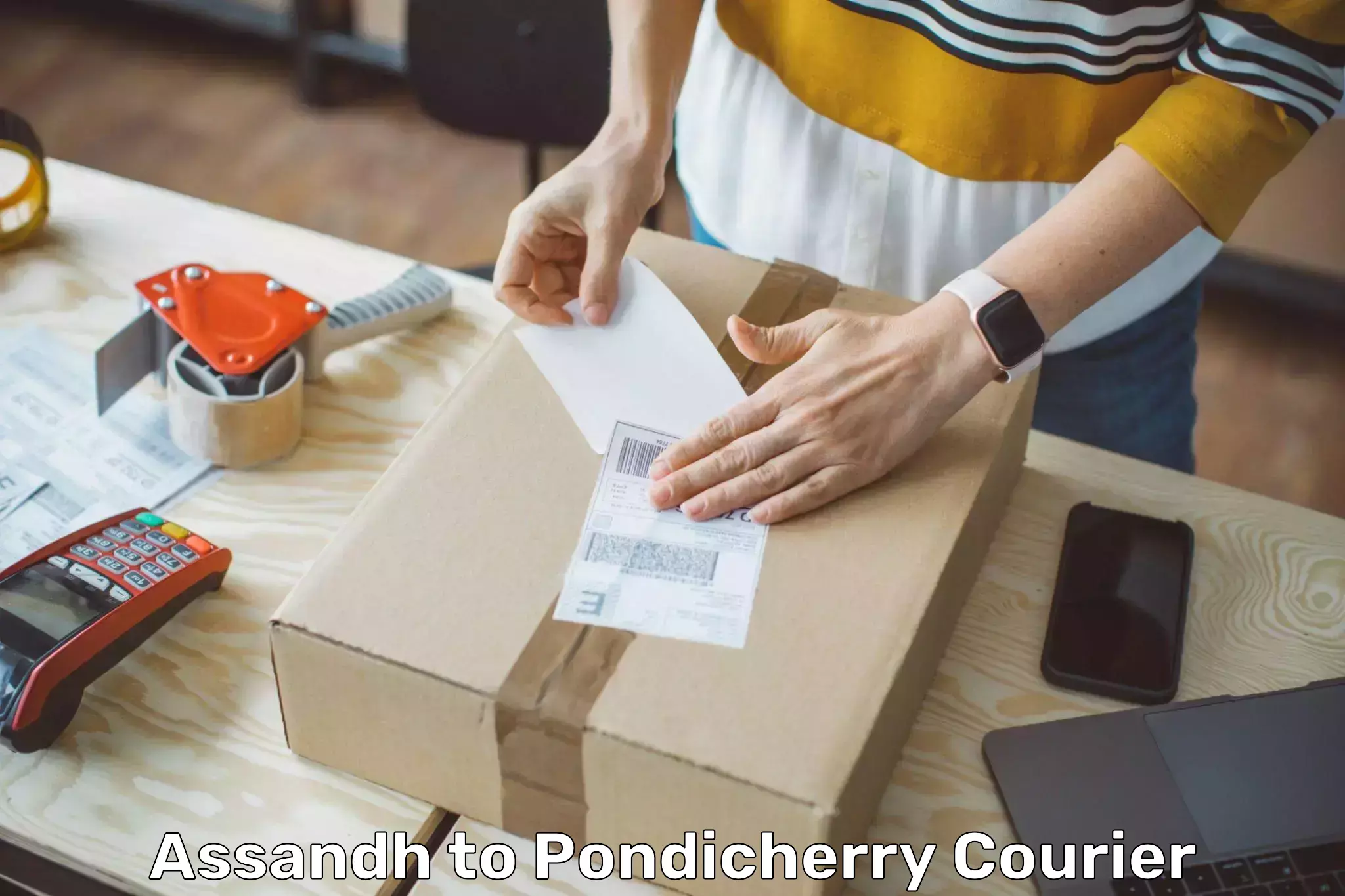 Professional courier handling Assandh to Pondicherry University