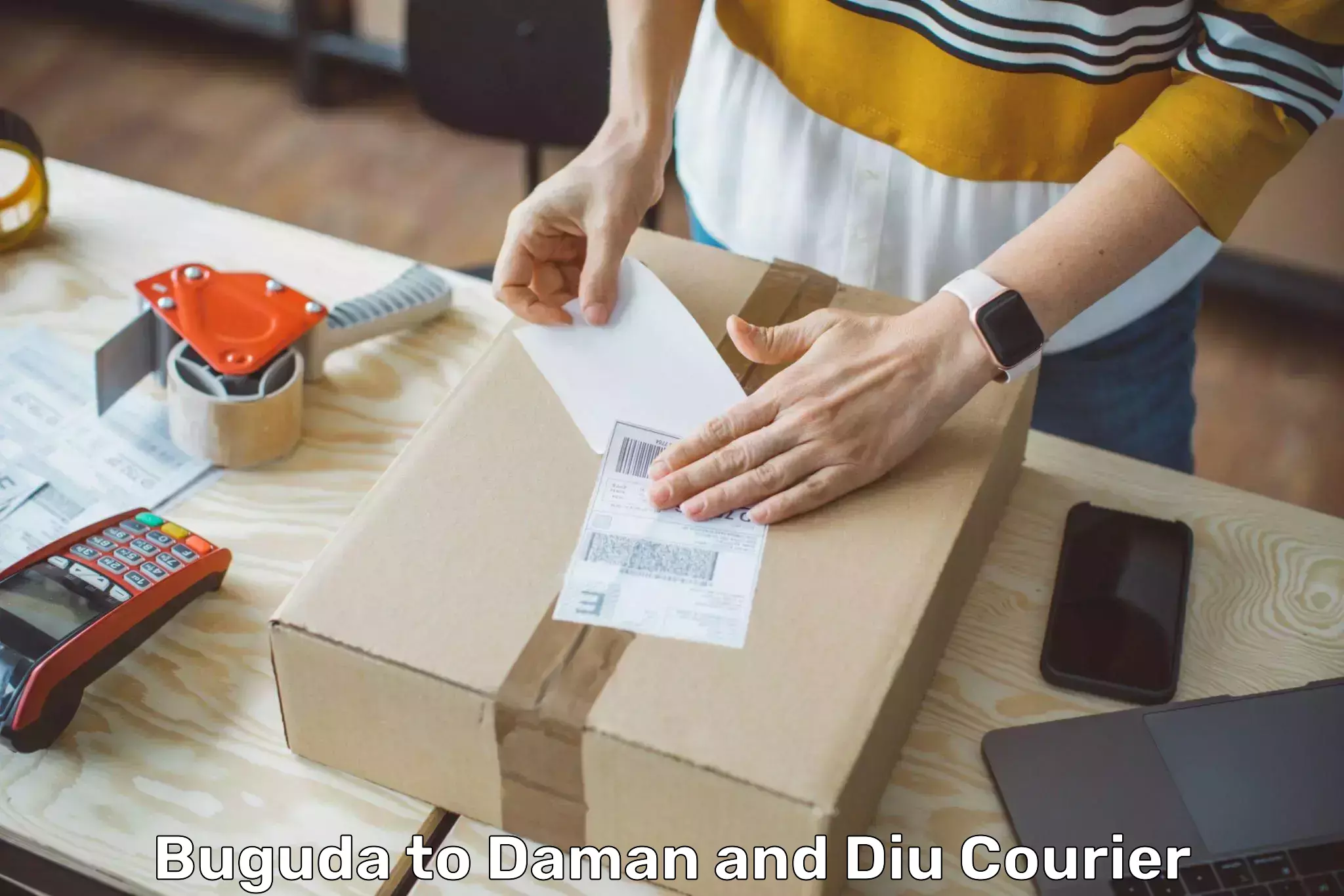 Individual parcel service Buguda to Daman and Diu
