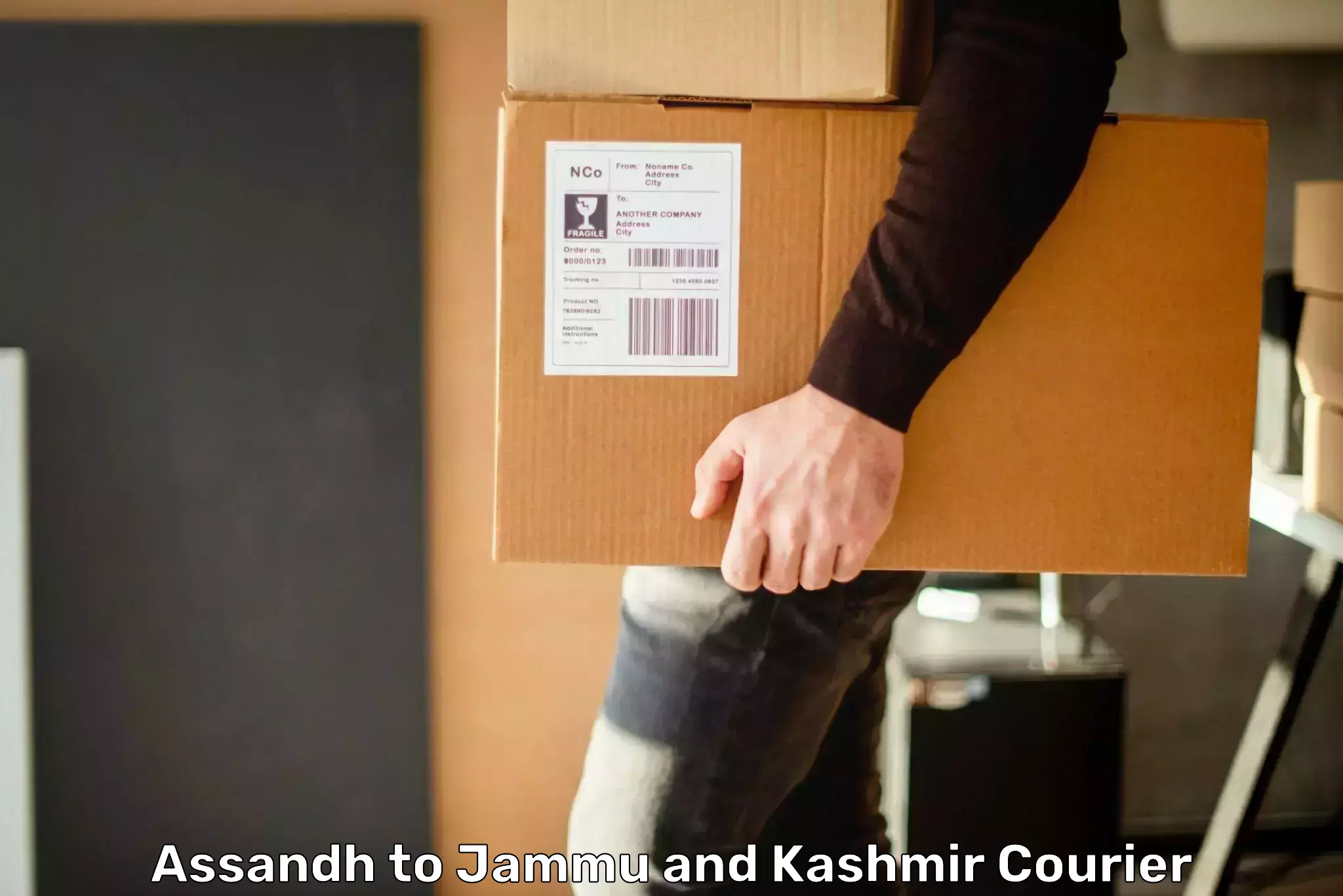 Express courier facilities Assandh to Jammu and Kashmir