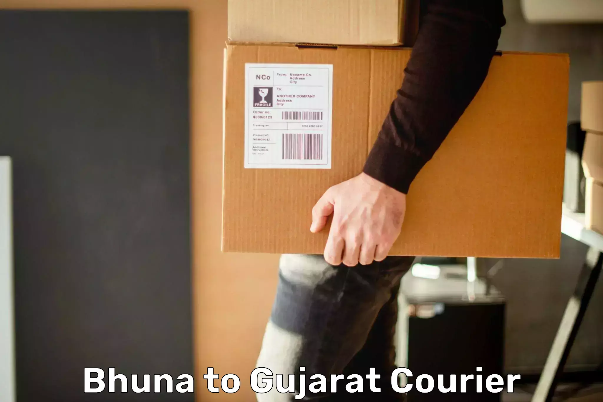 Professional courier handling Bhuna to Gujarat