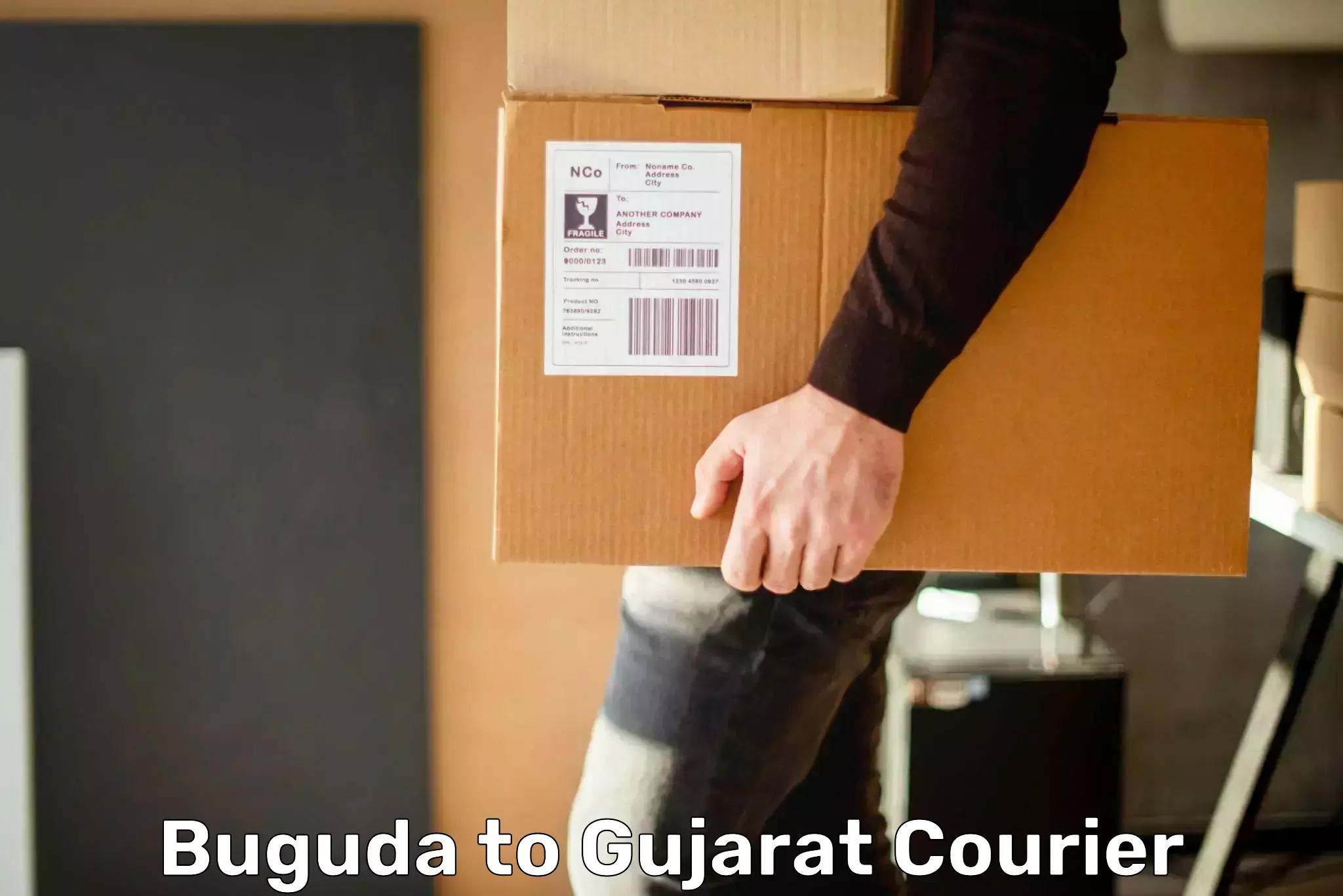 Courier rate comparison Buguda to Porbandar