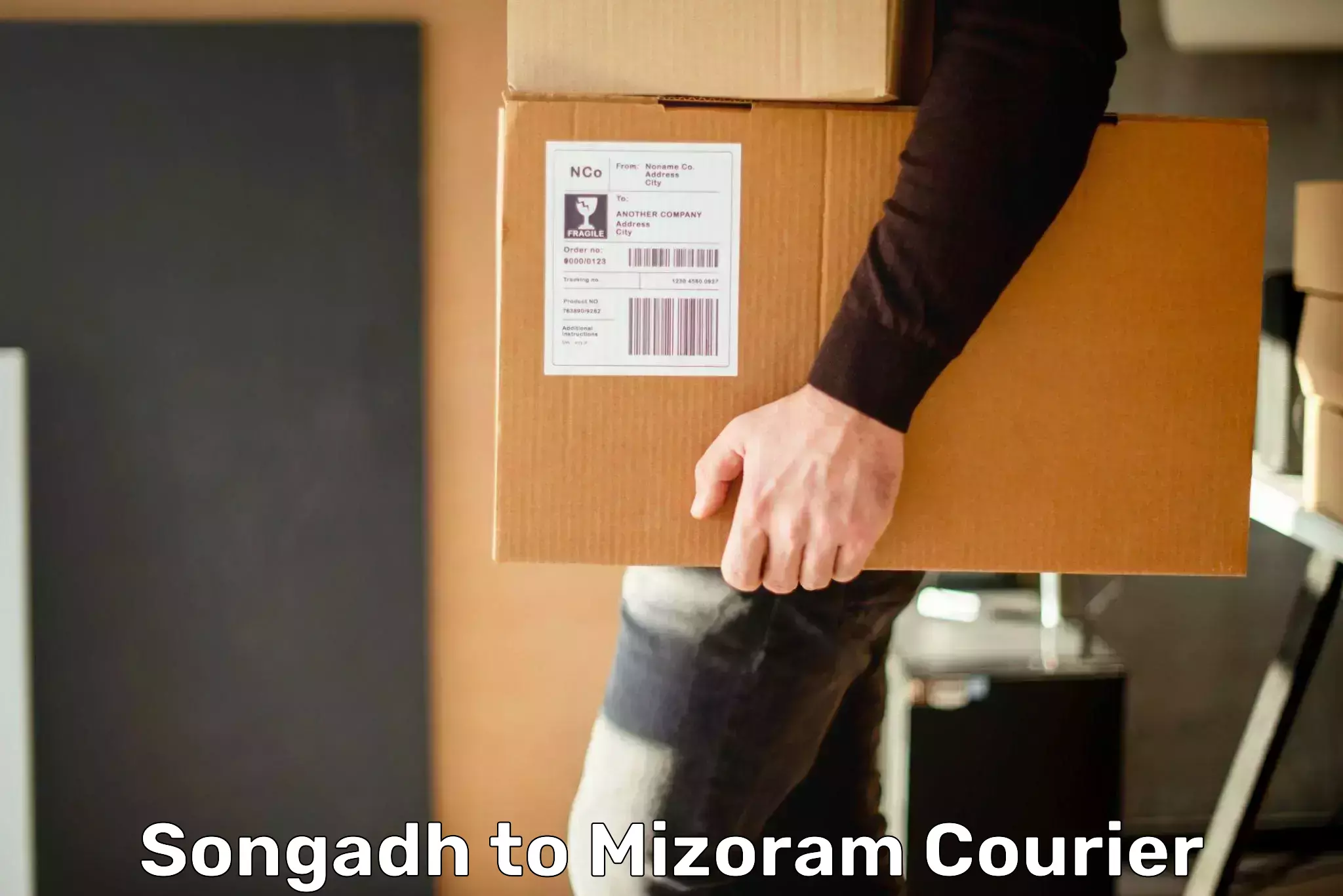 Express courier capabilities in Songadh to Mizoram