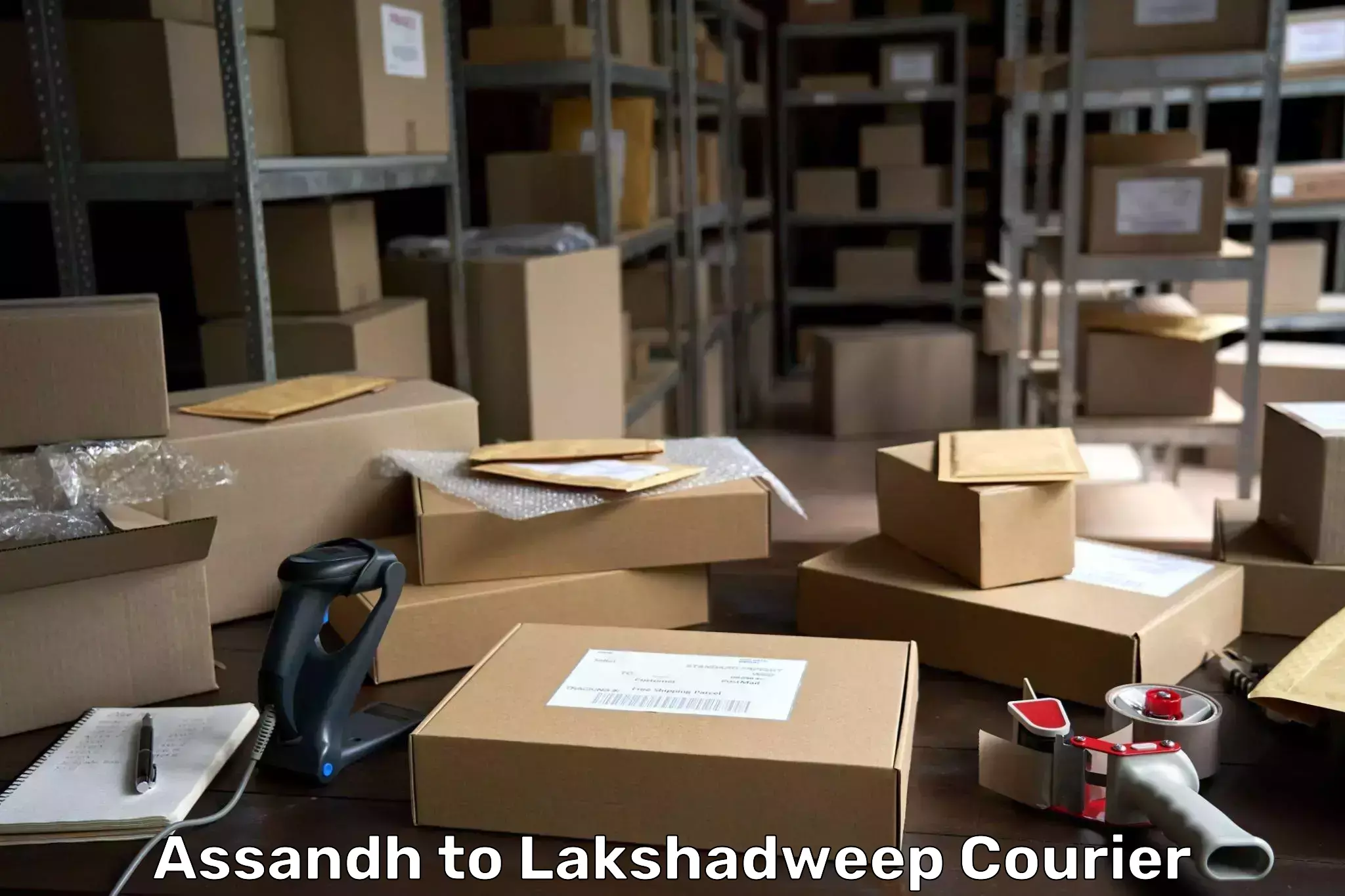 24-hour courier service Assandh to Lakshadweep