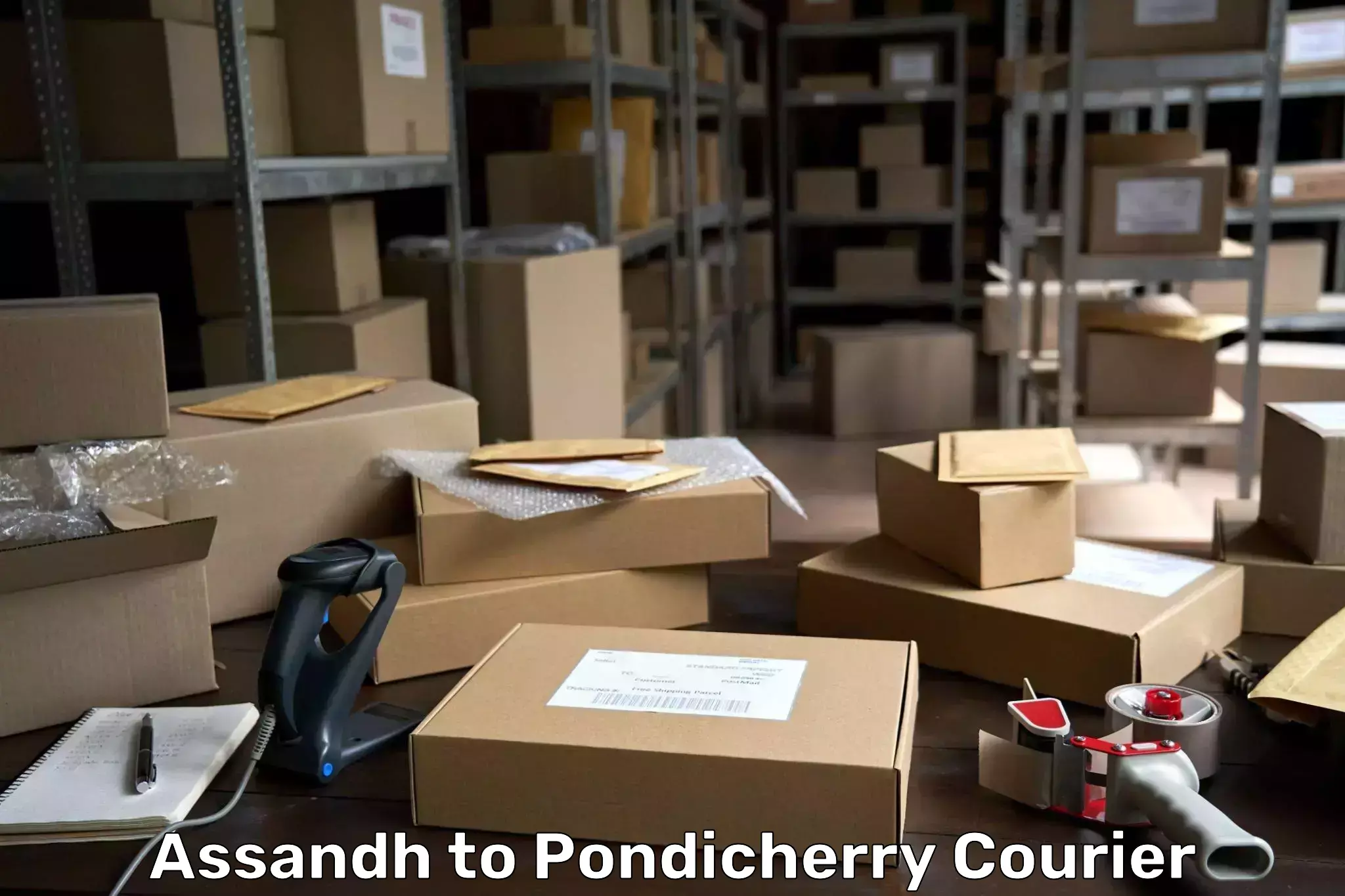 Quick dispatch service Assandh to Pondicherry