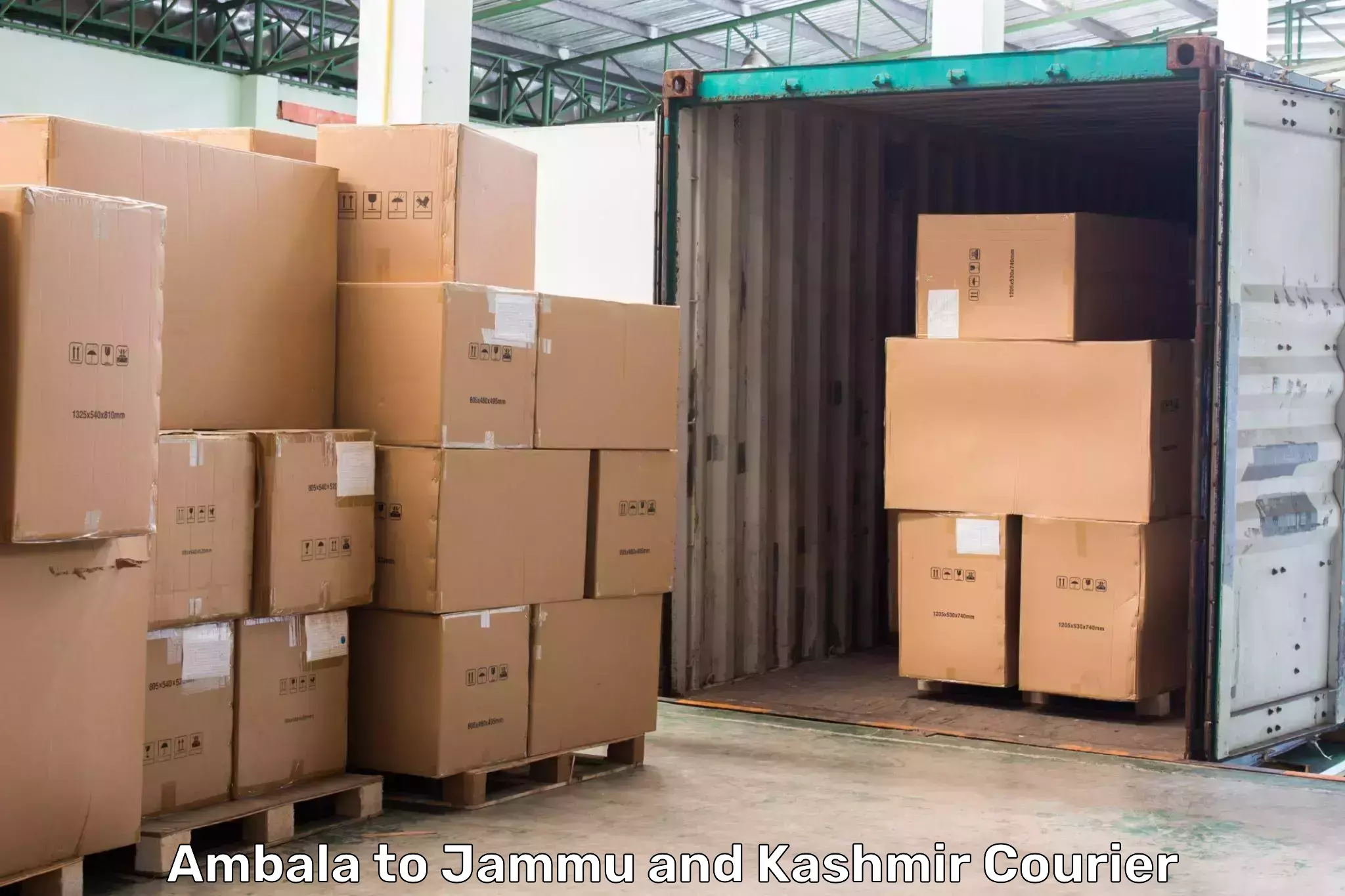 Nationwide parcel services Ambala to Kulgam