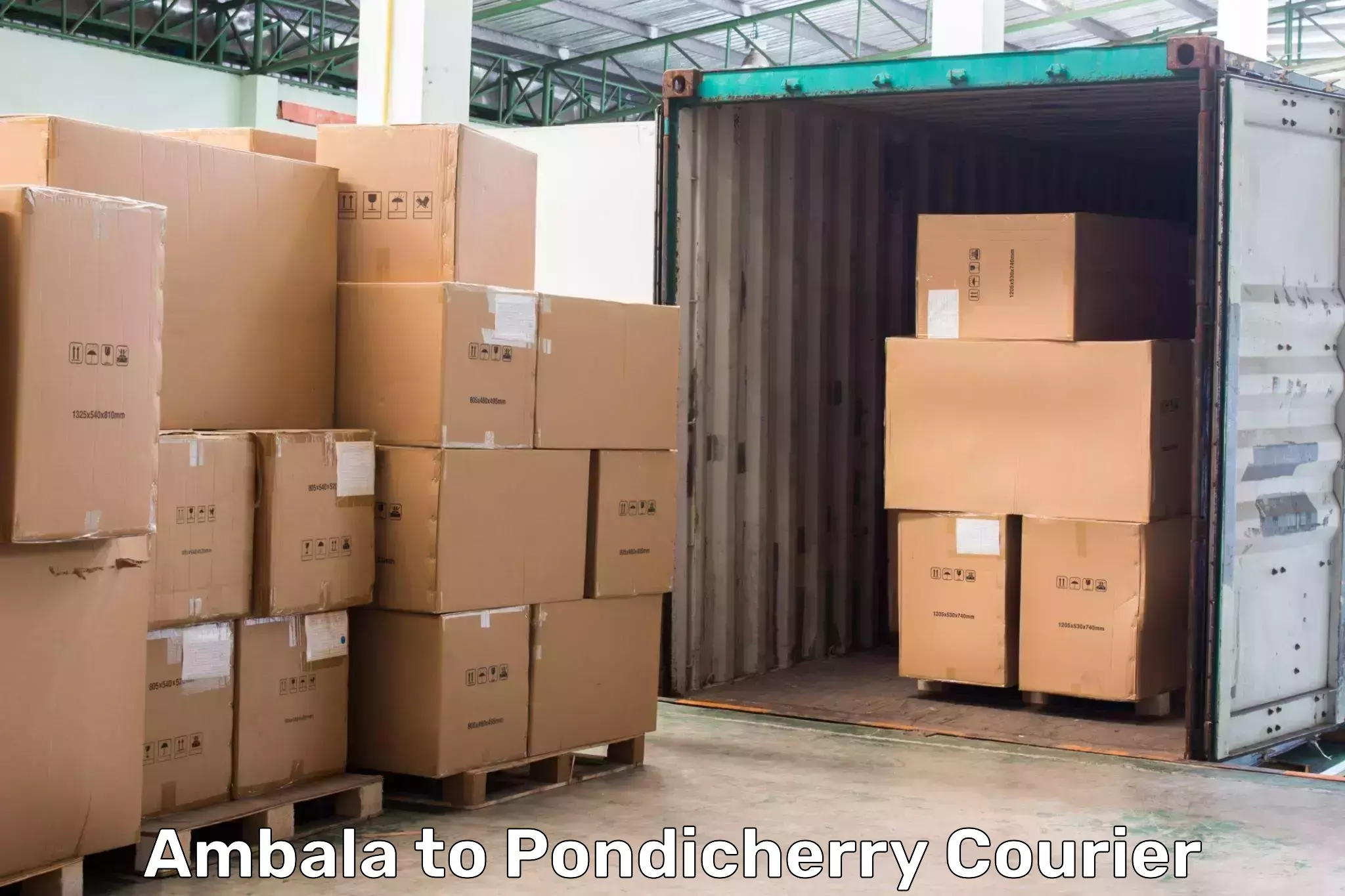 Express logistics service Ambala to Pondicherry