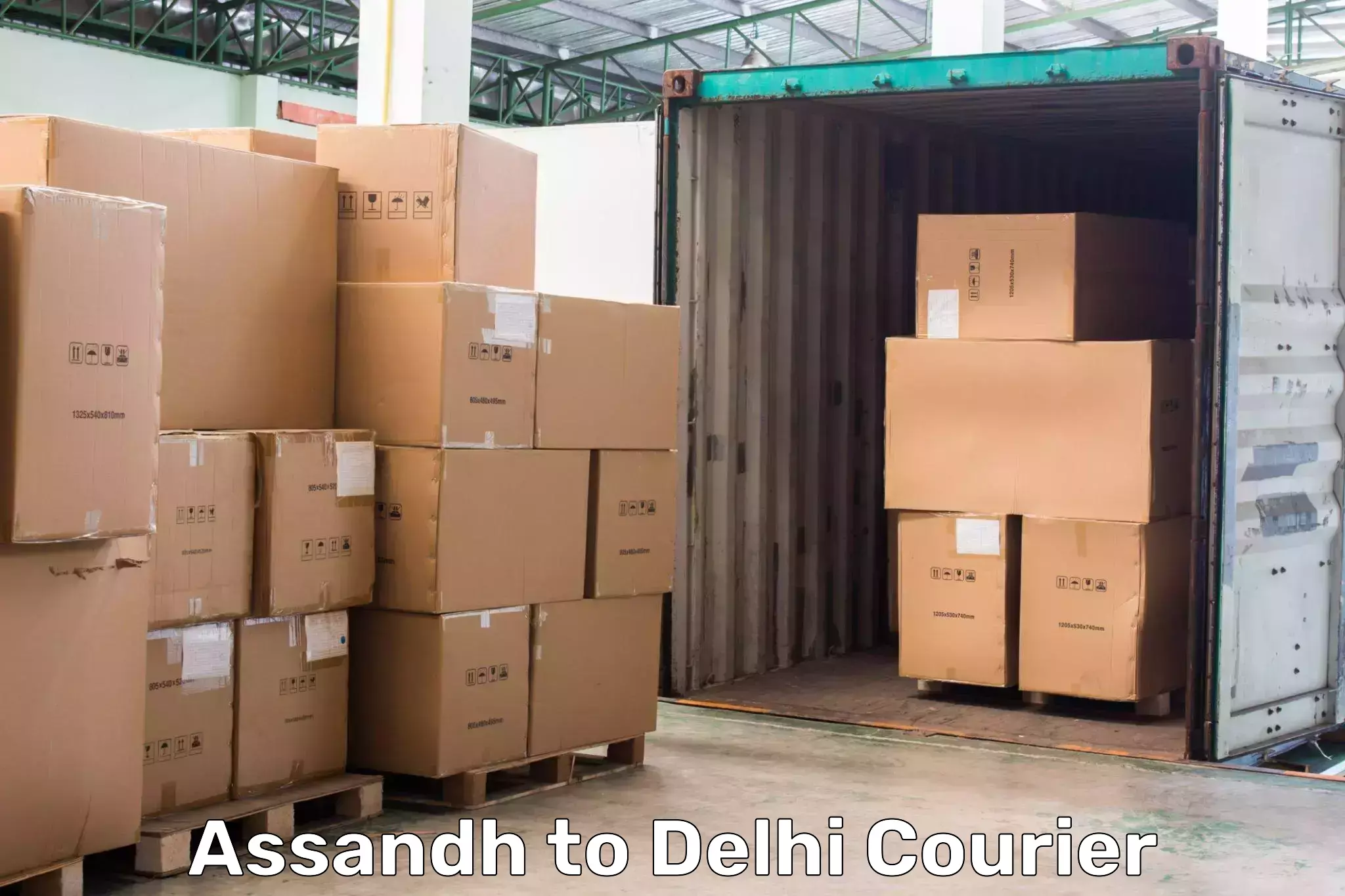 Round-the-clock parcel delivery Assandh to Sansad Marg