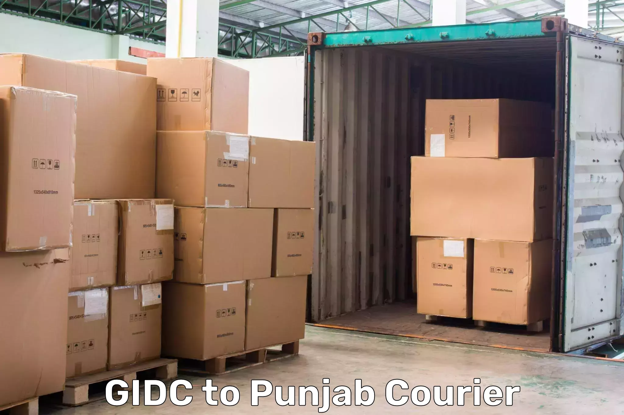 On-demand courier GIDC to Punjab