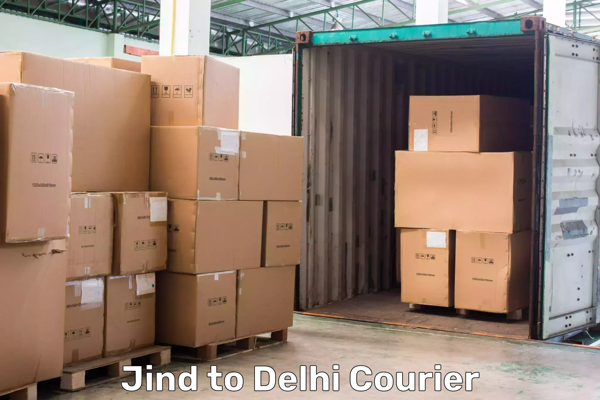 Round-the-clock parcel delivery Jind to Delhi Technological University DTU