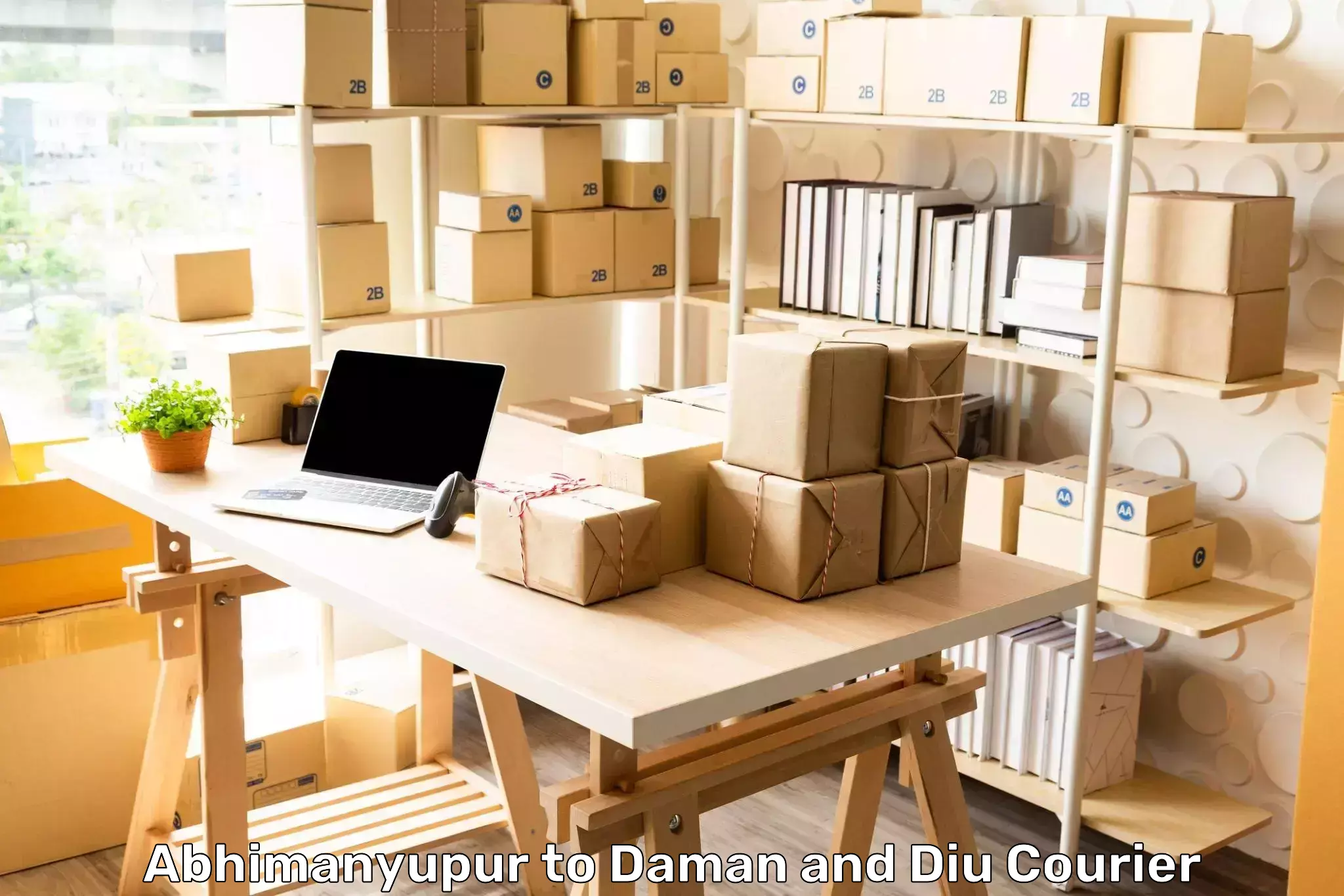 Fastest parcel delivery Abhimanyupur to Daman and Diu