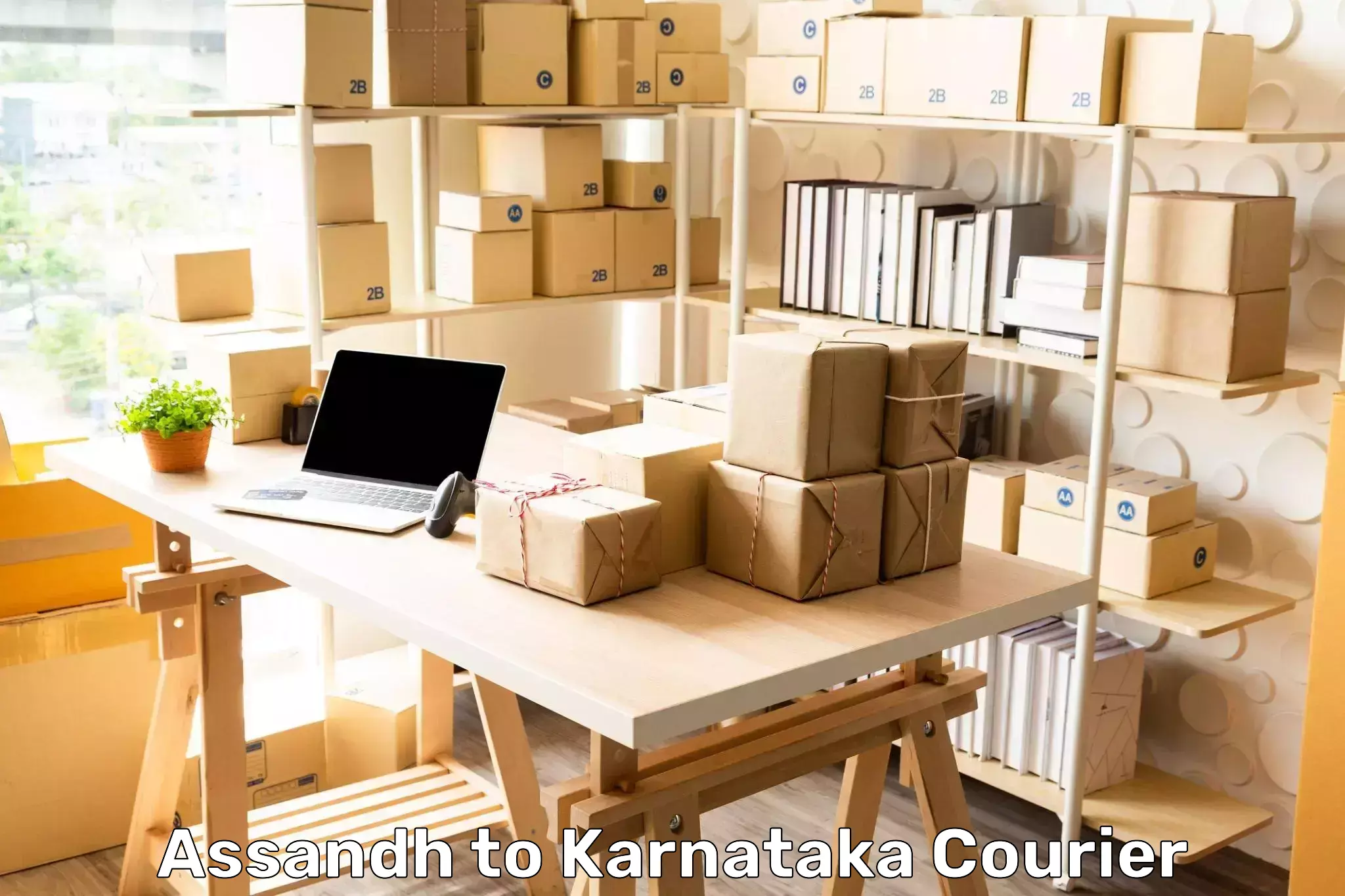 Local courier options Assandh to Karnataka