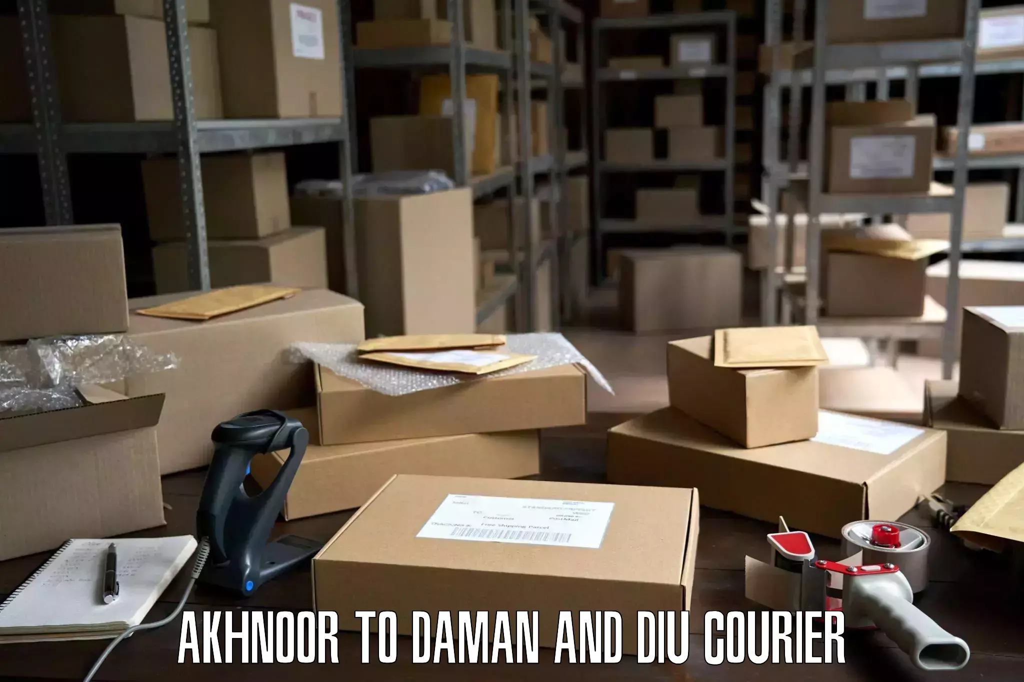 Trusted furniture transport Akhnoor to Daman
