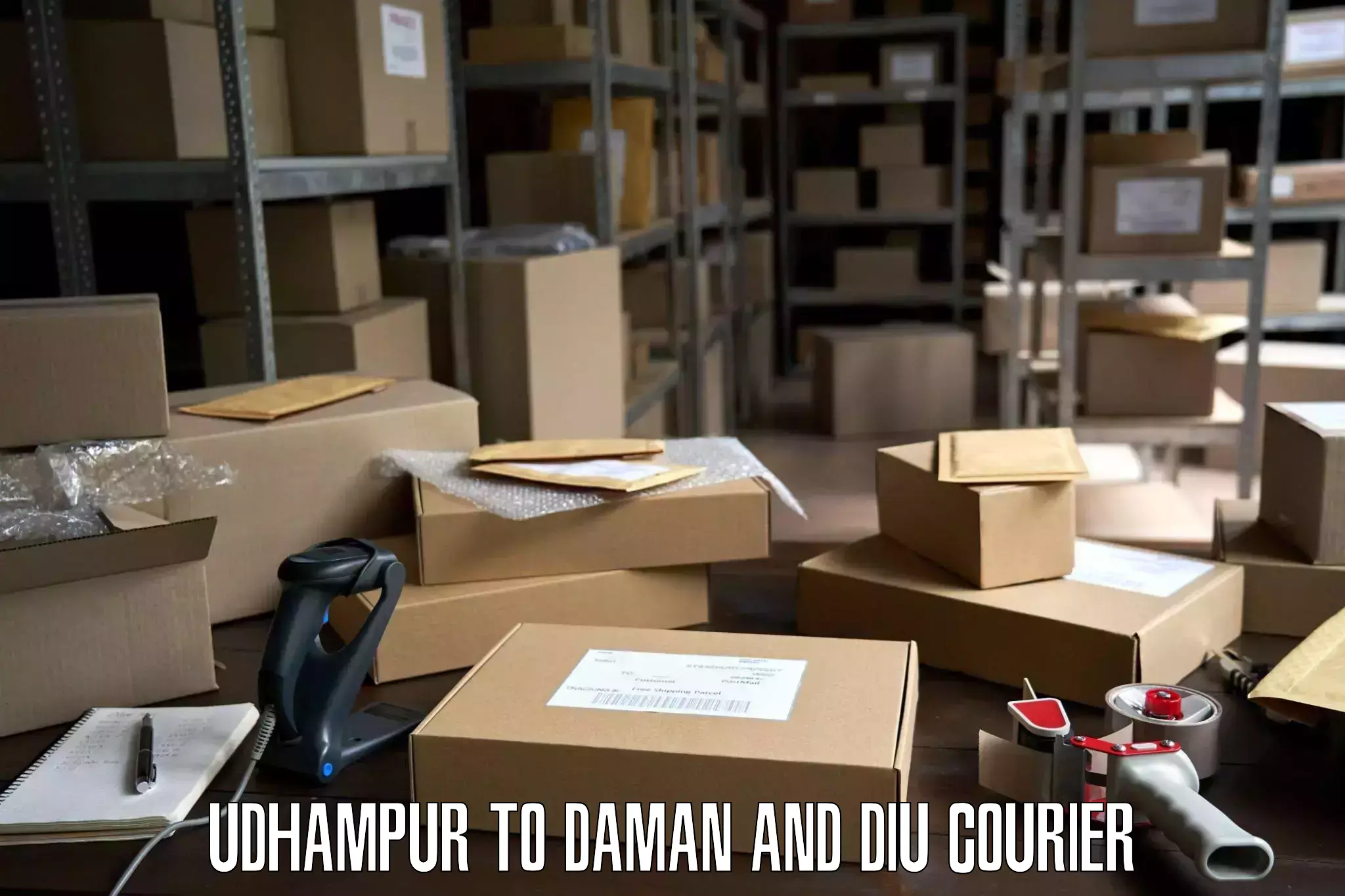 Professional movers and packers Udhampur to Daman and Diu