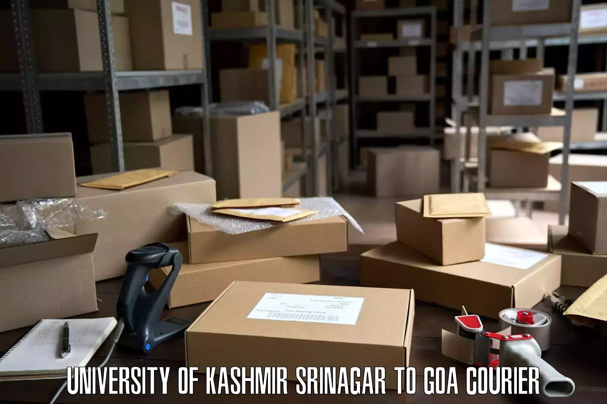 Household goods movers and packers in University of Kashmir Srinagar to Panaji