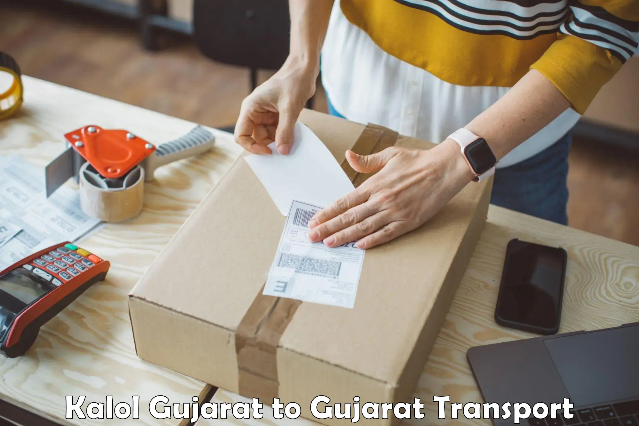 Two wheeler parcel service Kalol Gujarat to Unjha
