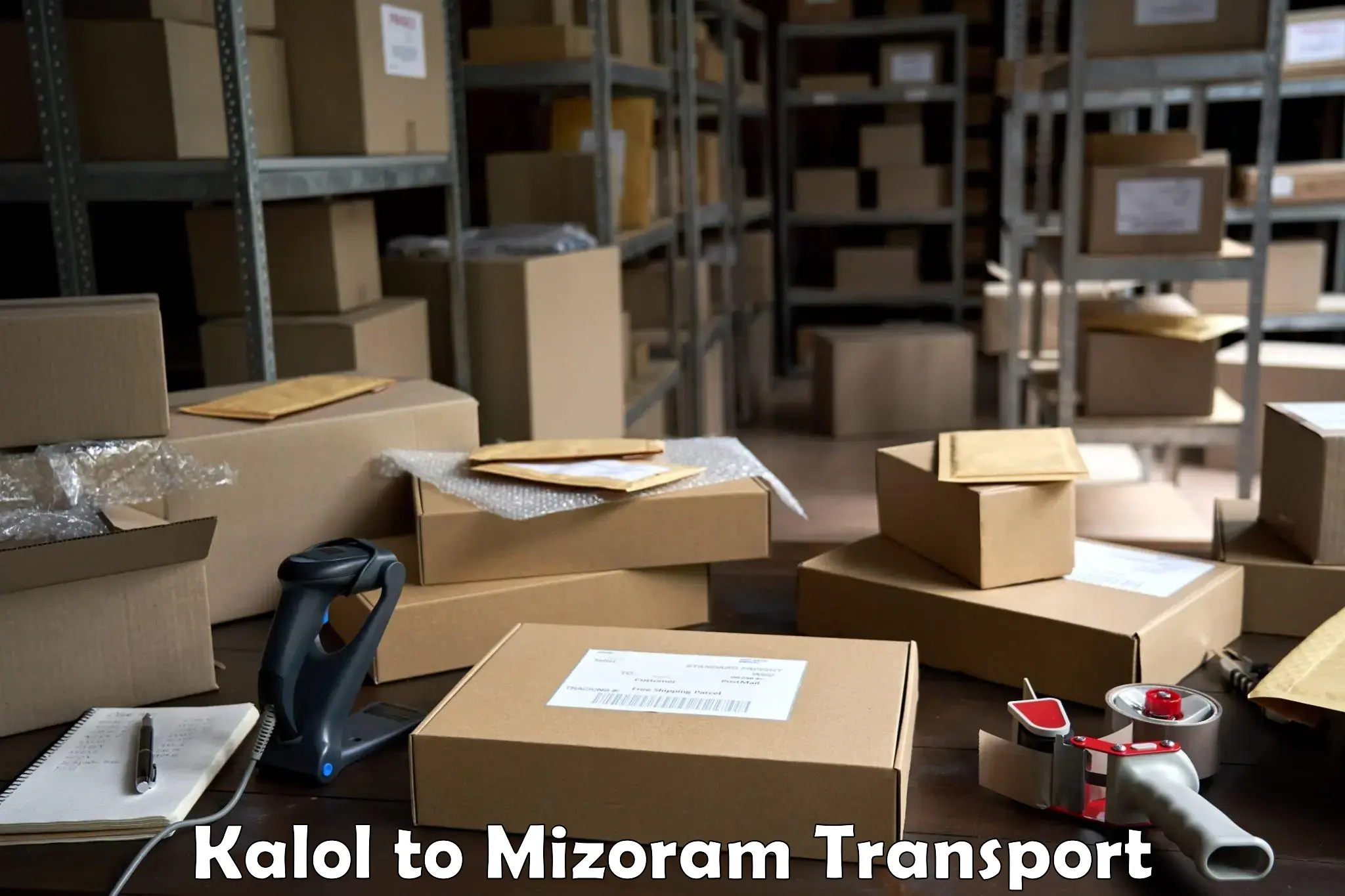 Two wheeler parcel service Kalol to Kolasib